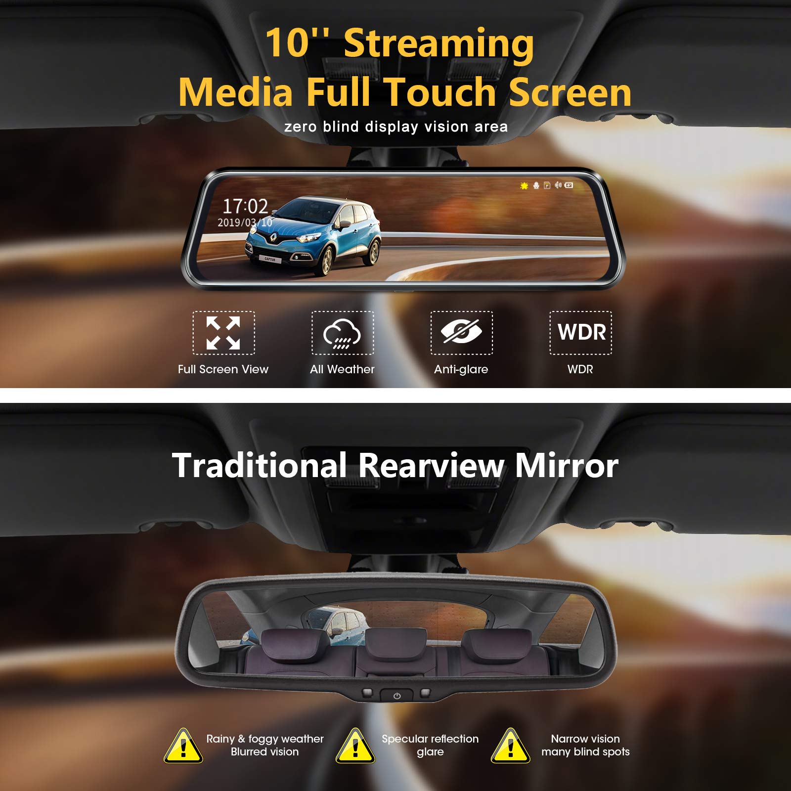 ドラレコ 新品【full SCREEN rearview mirror dash cam】 The Coolest Rear View Mirror Dashcam - Review - YouTube
